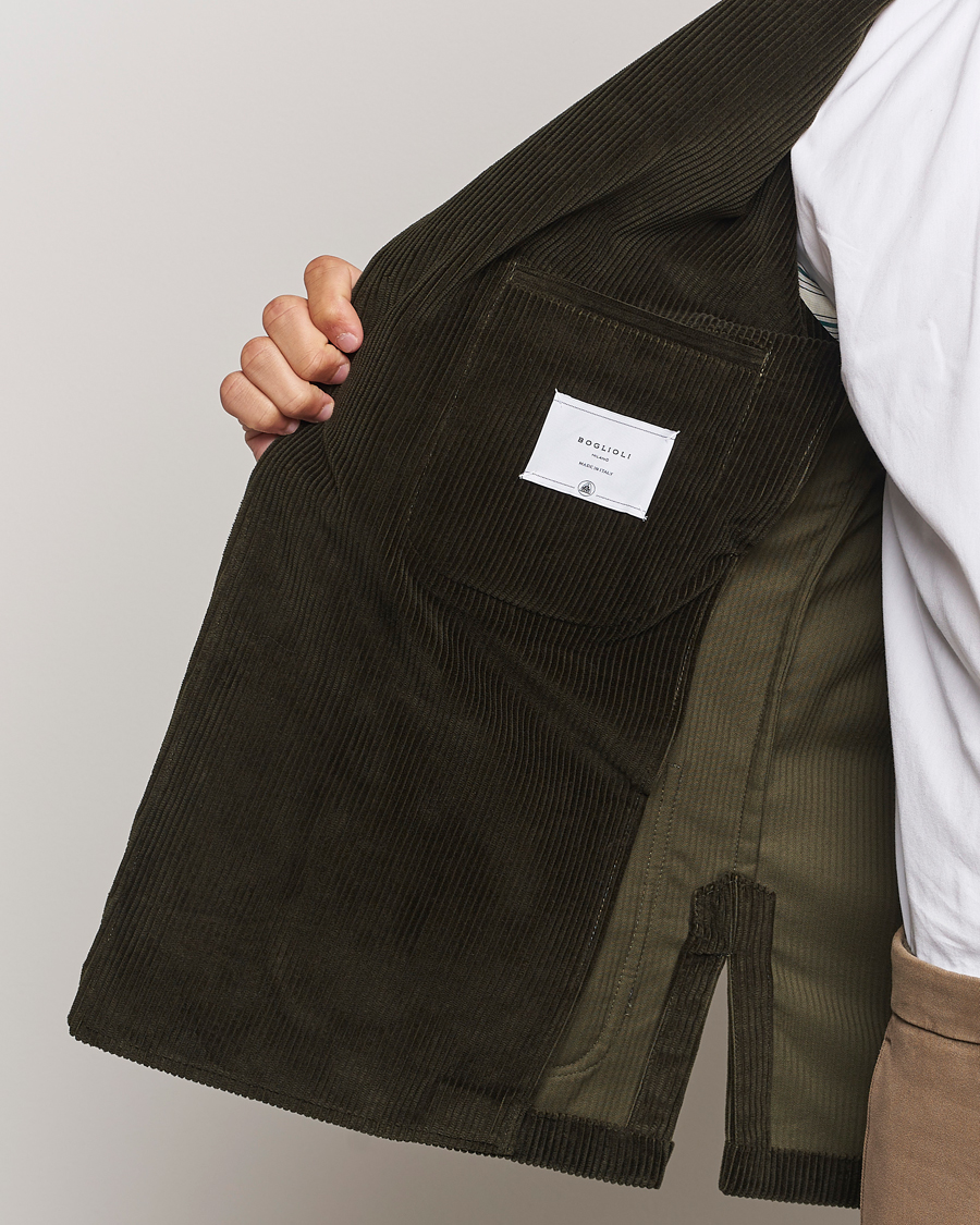 Hombres | Blazers | Boglioli | Wale Corduroy Painter Jacket Dark Green