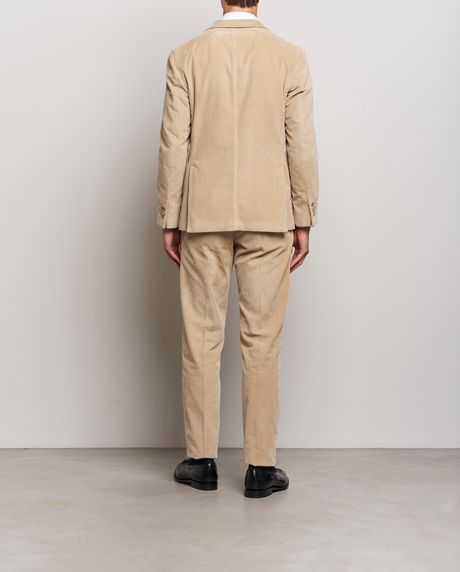 Hombres | Trajes | Boglioli | K Jacket Wale Corduroy Suit Beige