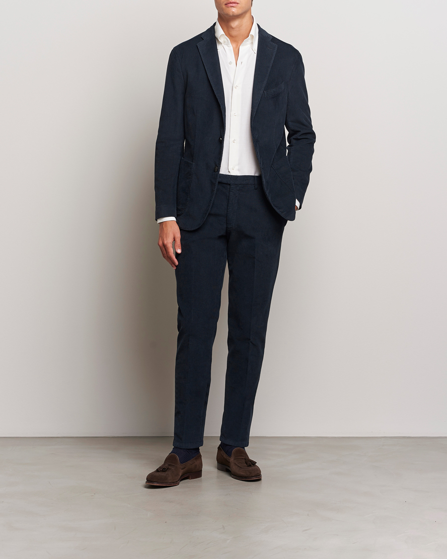 Hombres | Trajes | Boglioli | K Jacket Baby Corduroy Suit Navy