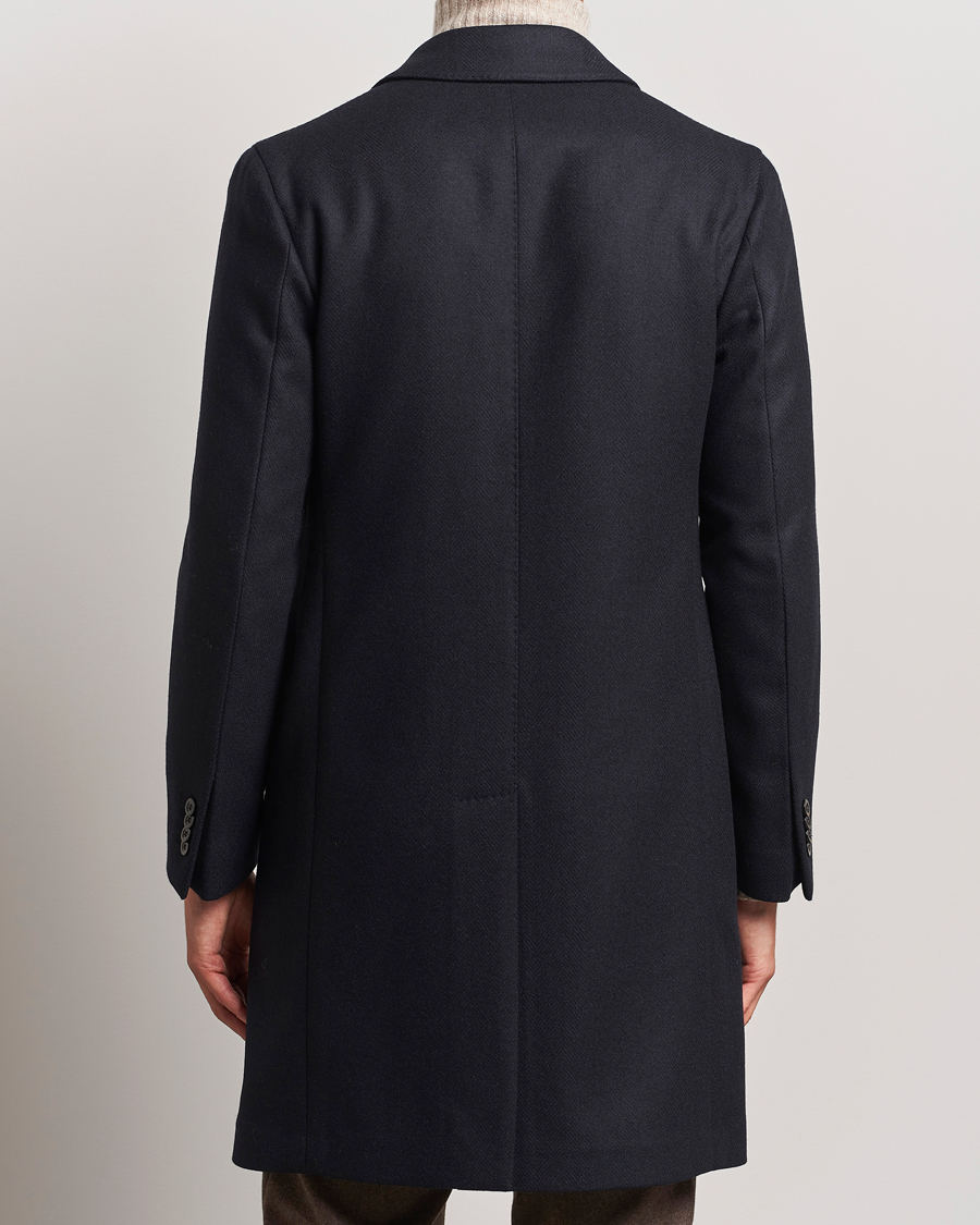 Hombres | Abrigos y chaquetas | Boglioli | Herringbone Wool Coat Navy