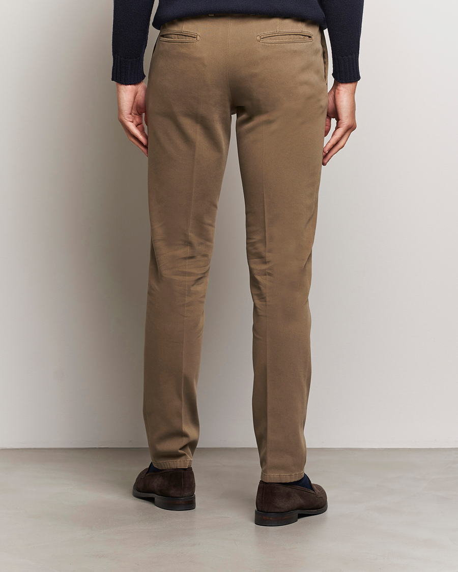 Hombres | Pantalones | Boglioli | Cotton Twill Trousers Brown