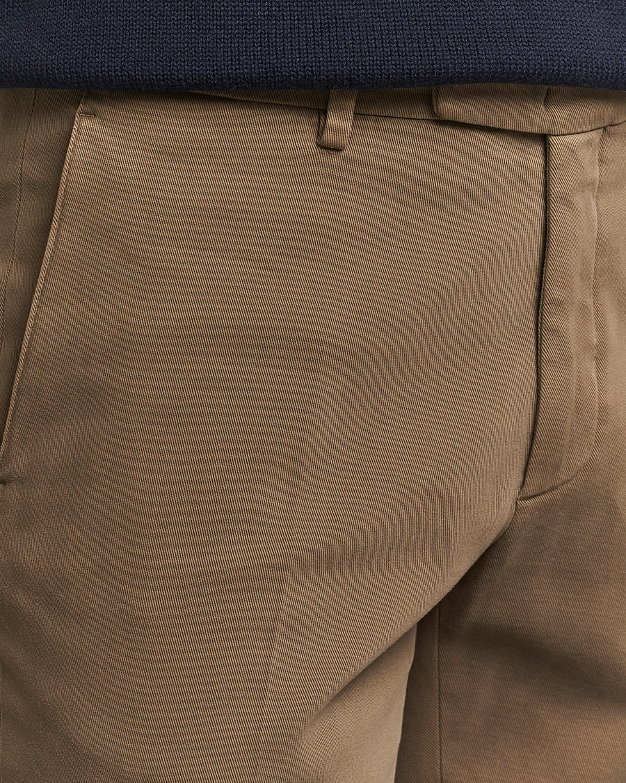 Hombres | Pantalones | Boglioli | Cotton Twill Trousers Brown