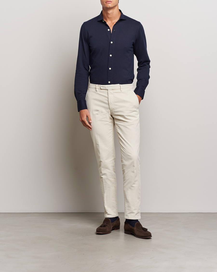 Hombres | Pantalones | Boglioli | Corduroy Trousers Off White