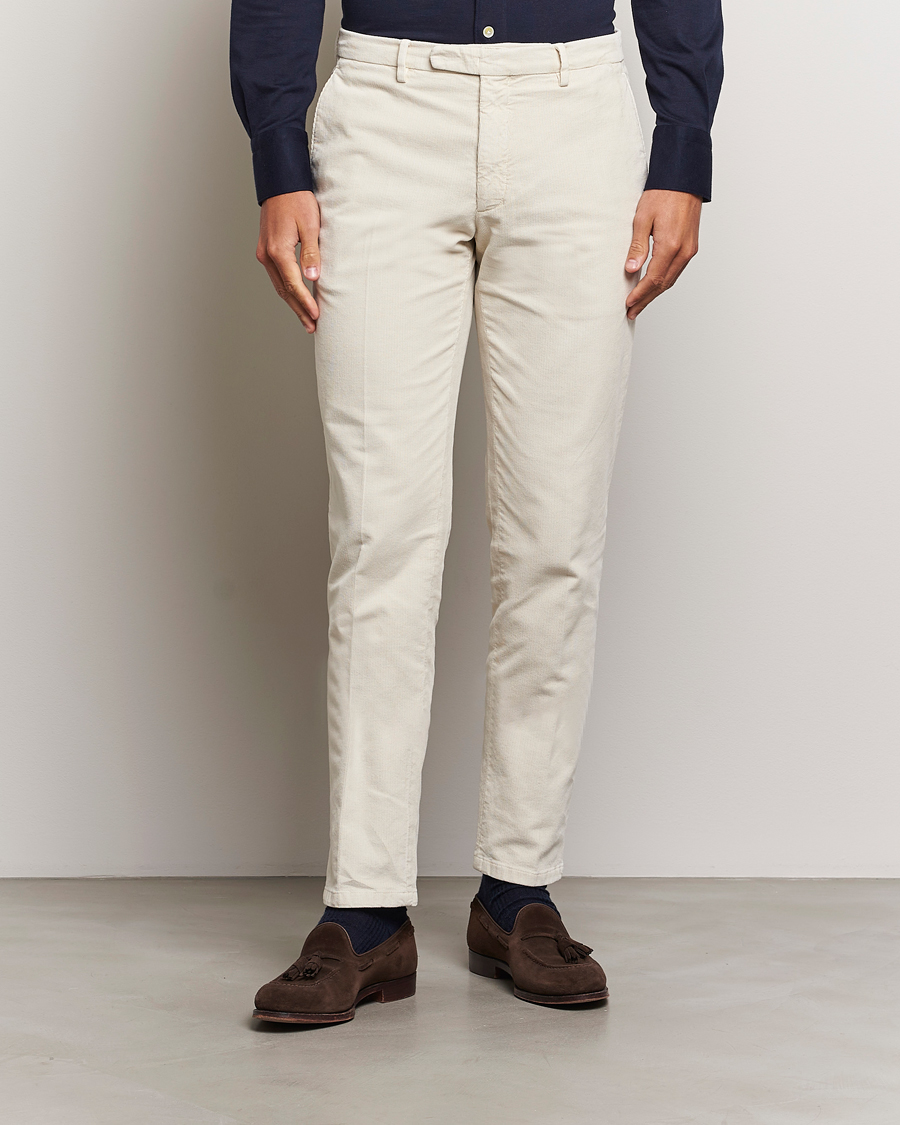 Hombres | Pantalones | Boglioli | Corduroy Trousers Off White