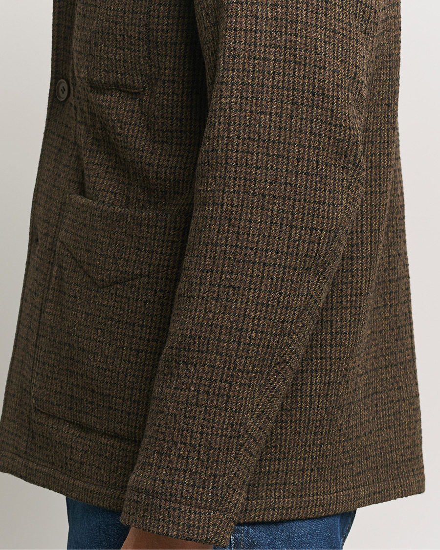 Hombres | Abrigos y chaquetas | Aspesi | Wool Houndstooth Jacket Dark Brown