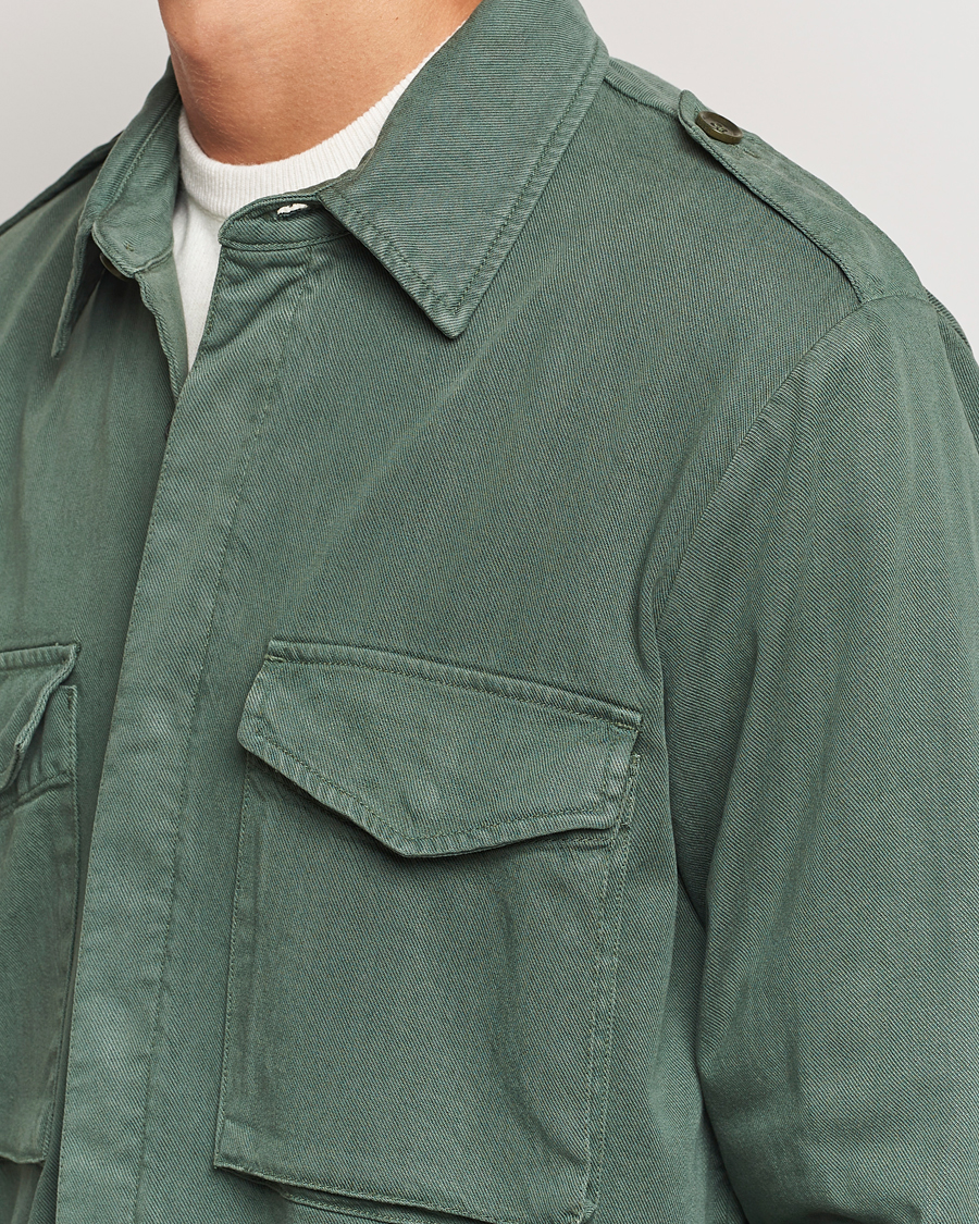 Hombres | Abrigos y chaquetas | Aspesi | Twill Cotton Shirt Jacket Green