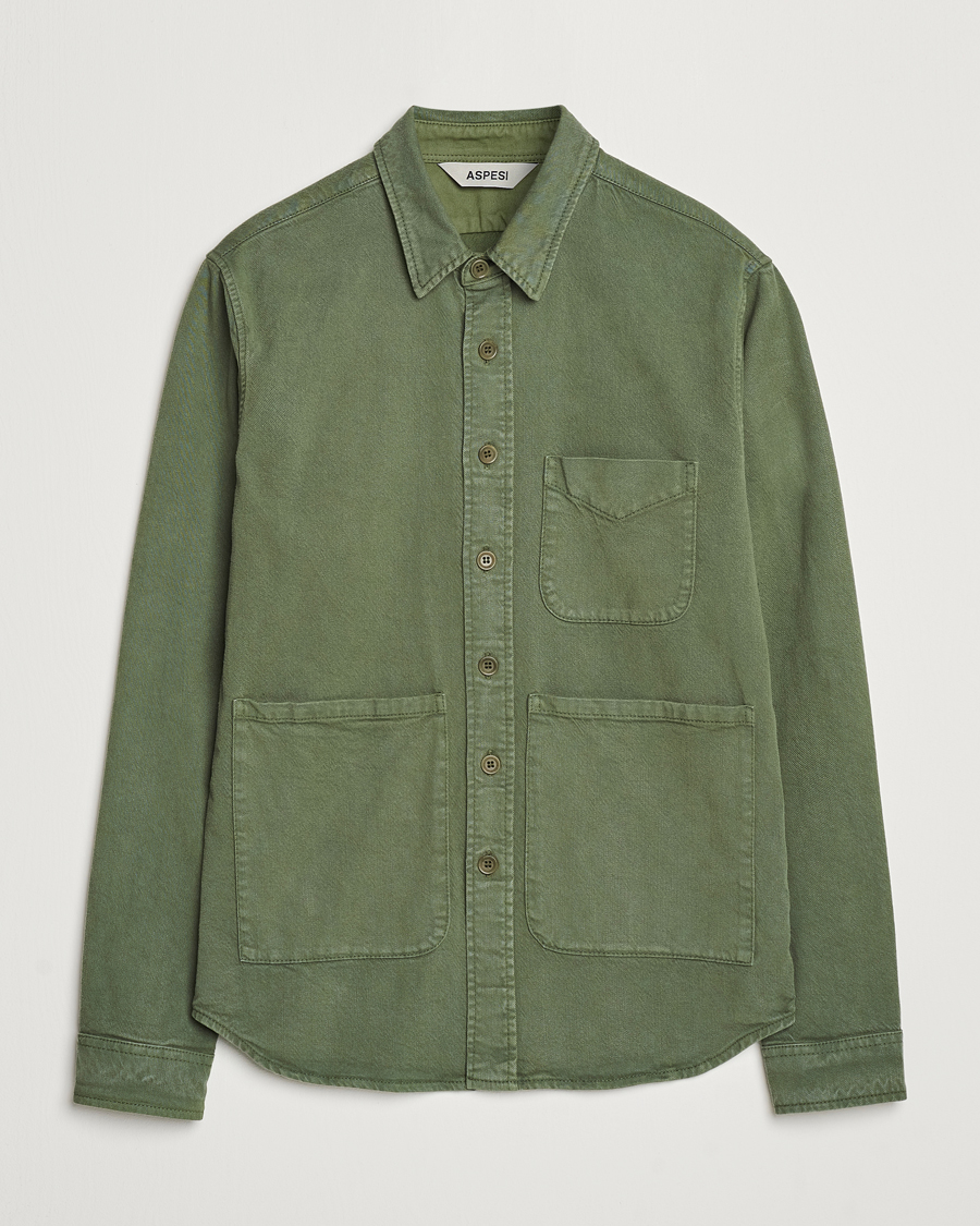 Hombres | Camisas | Aspesi | Cotton Utility Shirt Green