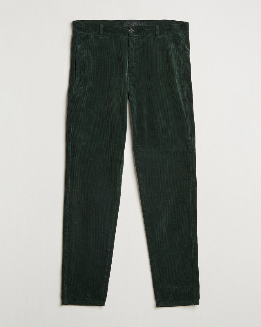 Hombres | Pantalones | Aspesi | Corduroy Pants Dark Green