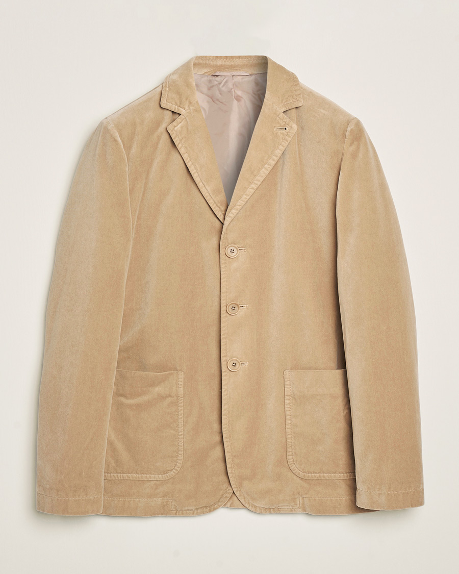 Hombres | Blazers | Aspesi | Velvet Casual Jacket Beige