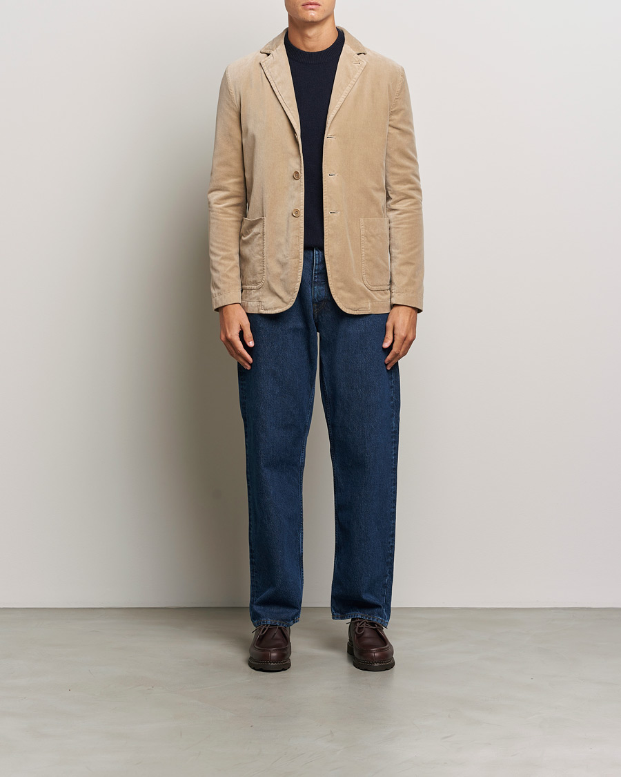 Hombres | Blazers | Aspesi | Velvet Casual Jacket Beige