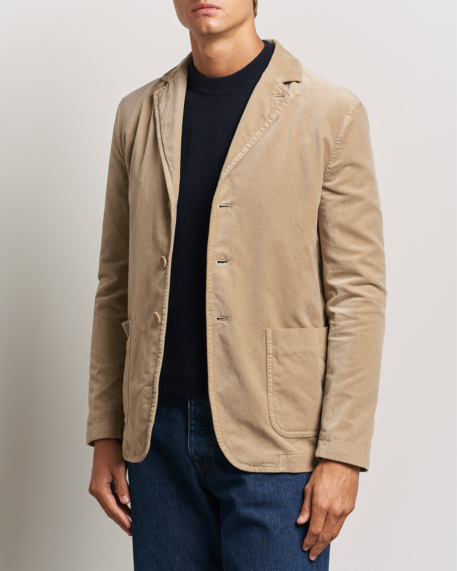 Hombres | Blazers | Aspesi | Velvet Casual Jacket Beige