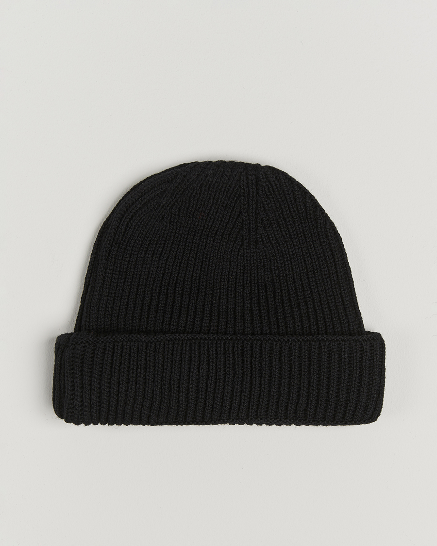 Hombres | Gloverall Fisherman Lambswool Beanie Black | Gloverall | Fisherman Lambswool Beanie Black