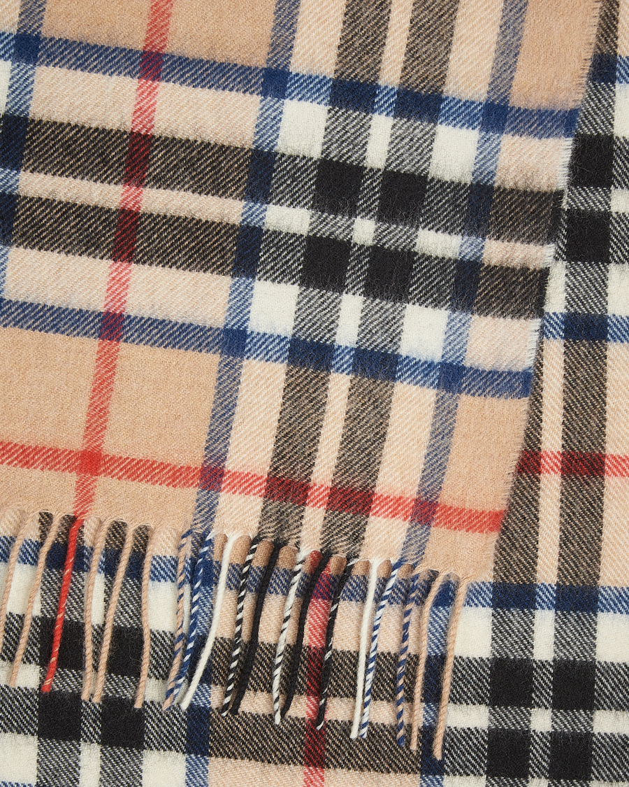 Hombres | Gloverall Lambswool Scarf Camel Check | Gloverall | Lambswool Scarf Camel Check