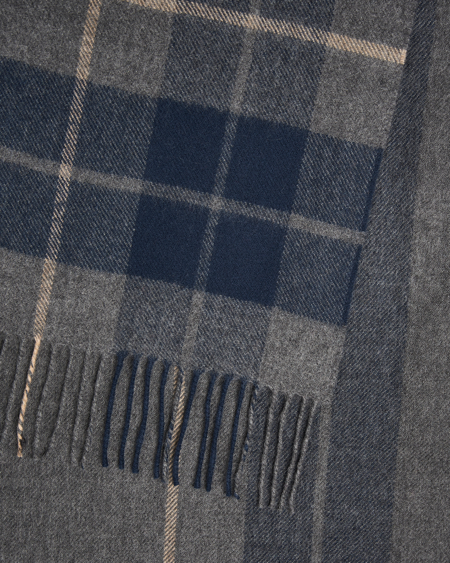 Hombres | Gloverall Lambswool Scarf Grey Check | Gloverall | Lambswool Scarf Grey Check