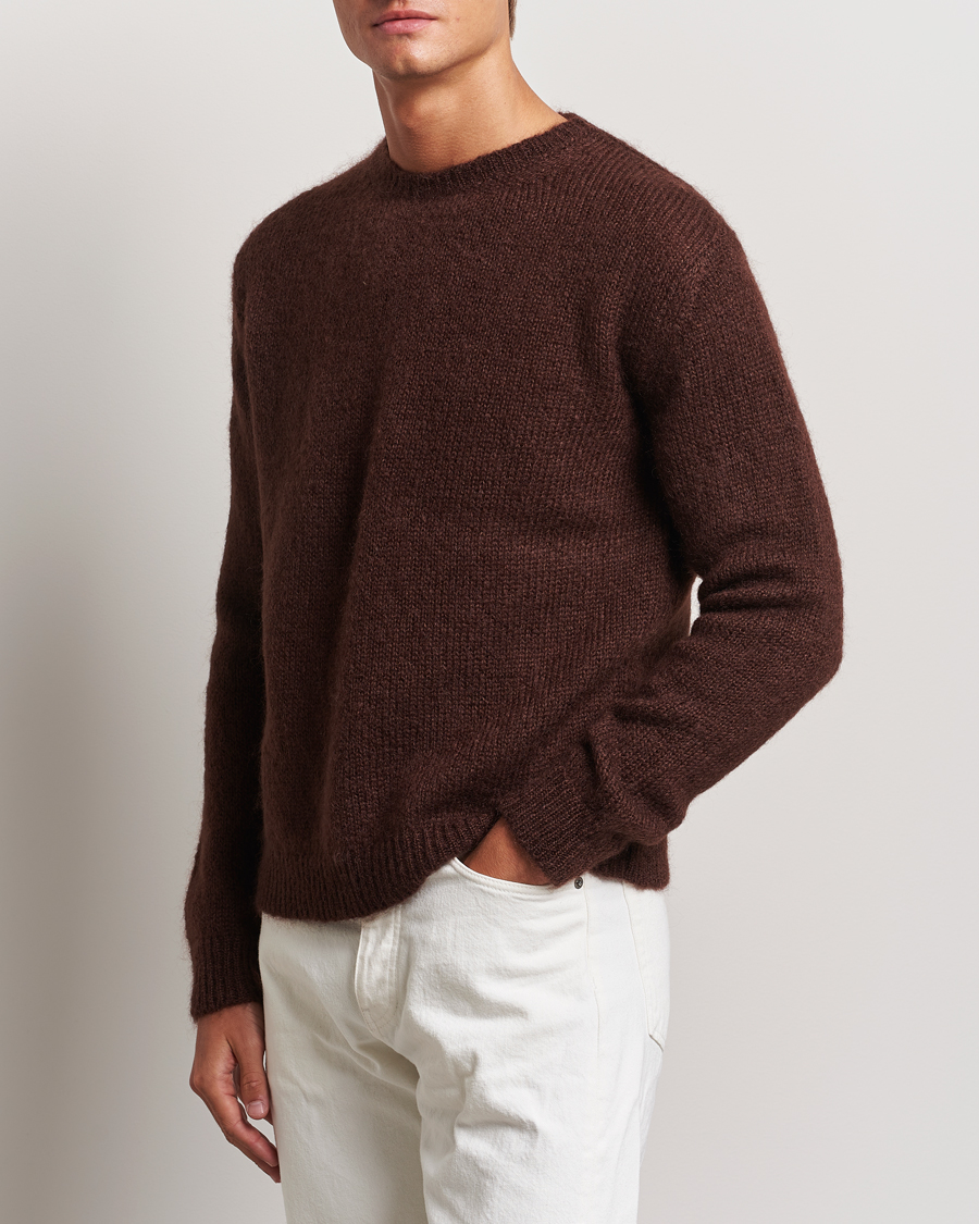 Hombres | Jerséis y prendas de punto | Massimo Alba | Mohair Crew Neck Cocco