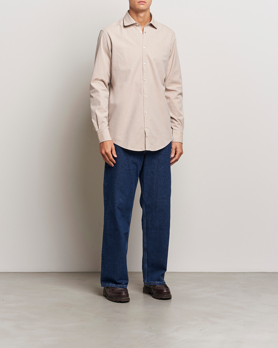 Hombres | Camisas | Massimo Alba | Canary Cotton Voile Casual Shirt Beige