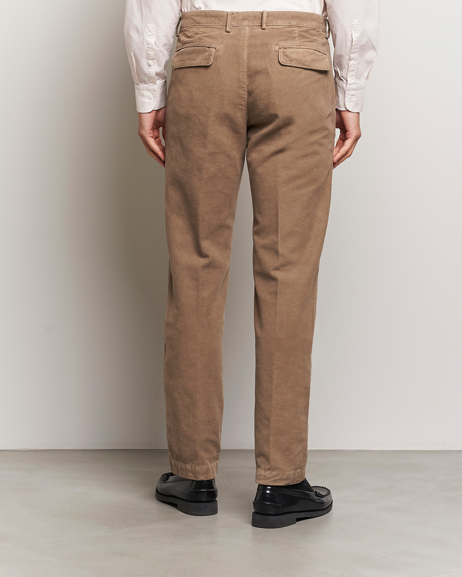 Hombres | Pantalones | Massimo Alba | Ionio Pleated Moleskine Trousers Brown
