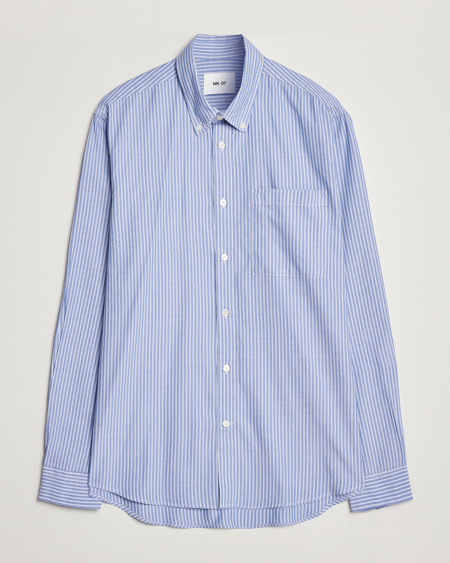 Hombres | Camisas | NN07 | Arne Tencel Striped Shirt Blue/White