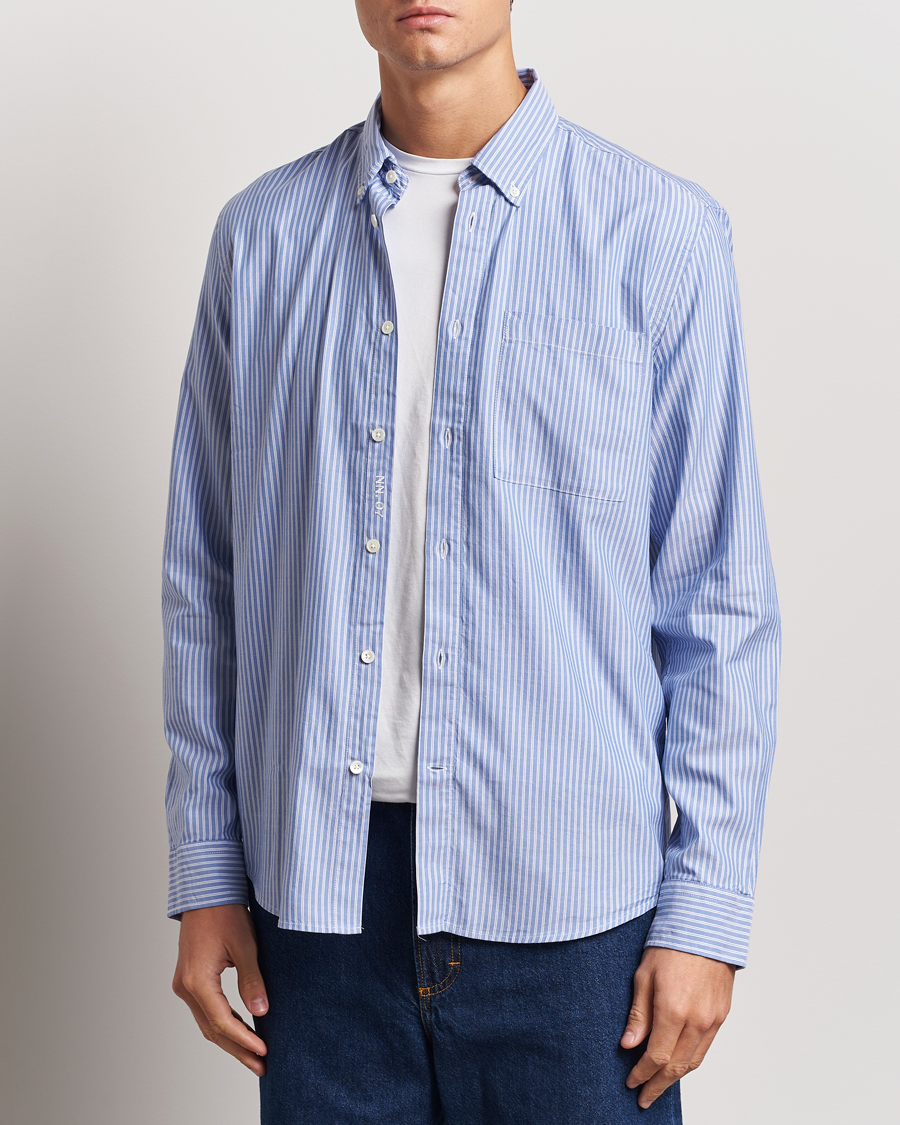 Hombres | Camisas | NN07 | Arne Tencel Striped Shirt Blue/White