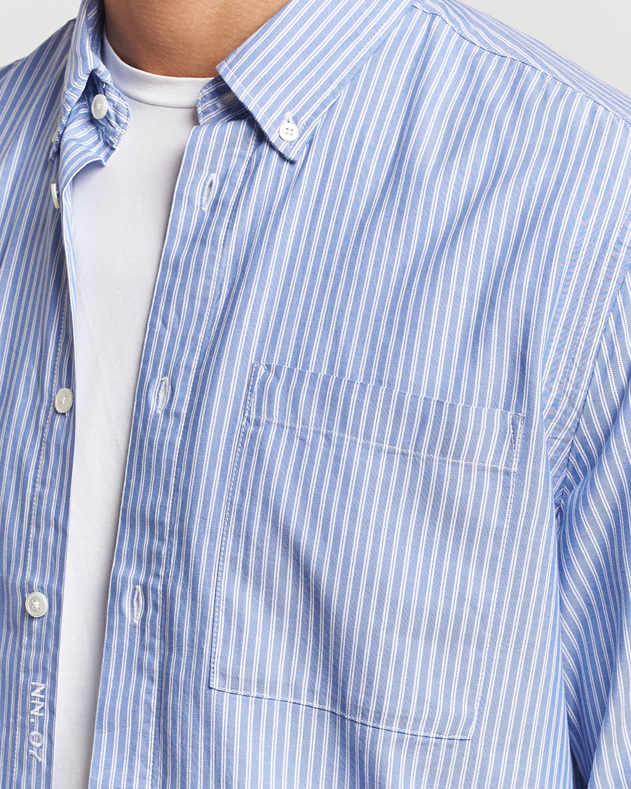 Hombres | Camisas | NN07 | Arne Tencel Striped Shirt Blue/White