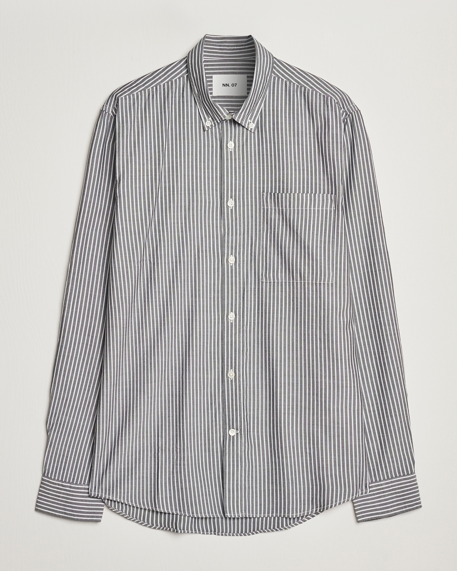 Hombres | Camisas | NN07 | Arne Tencel Striped Shirt Black/White