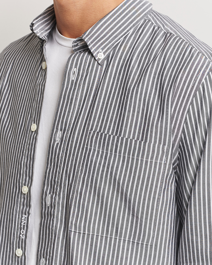 Hombres | Camisas | NN07 | Arne Tencel Striped Shirt Black/White
