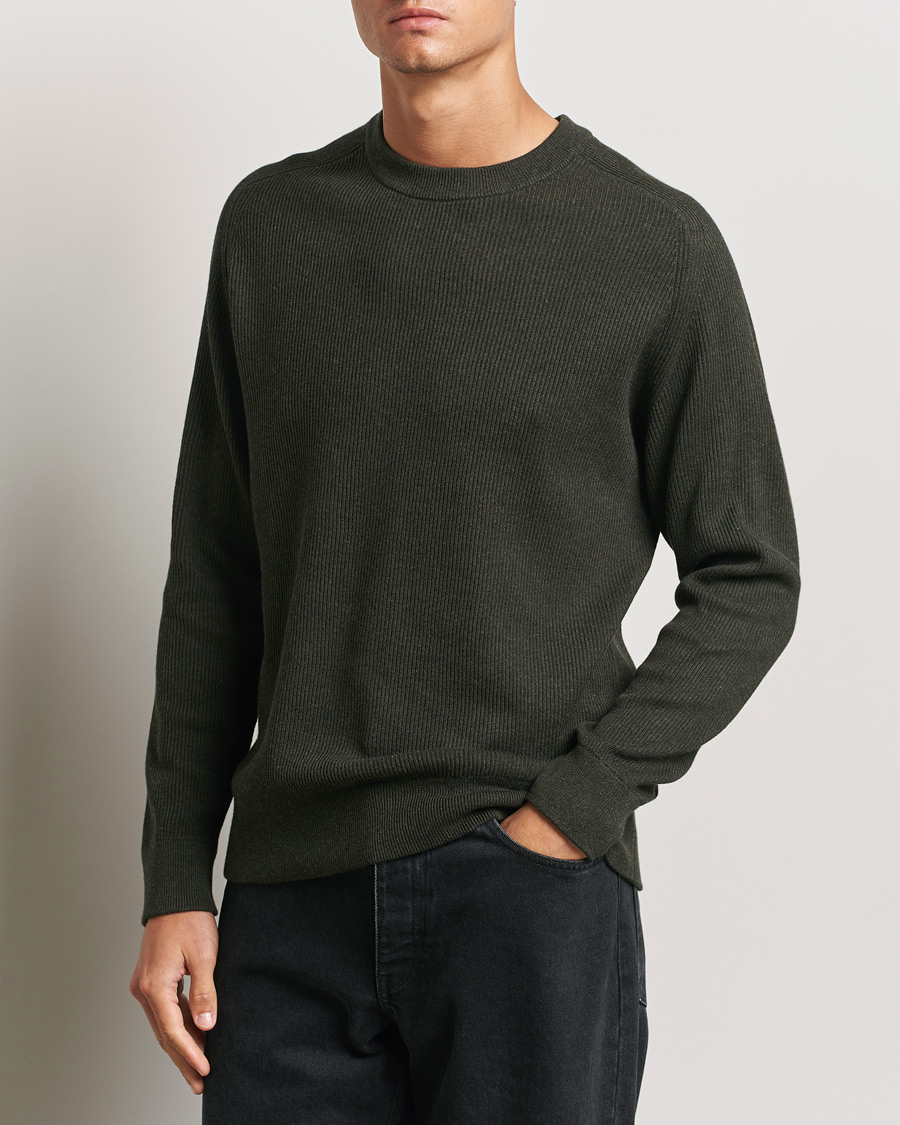 Hombres | Jerséis y prendas de punto | NN07 | Kevin Cotton Knitted Sweater Dark Army