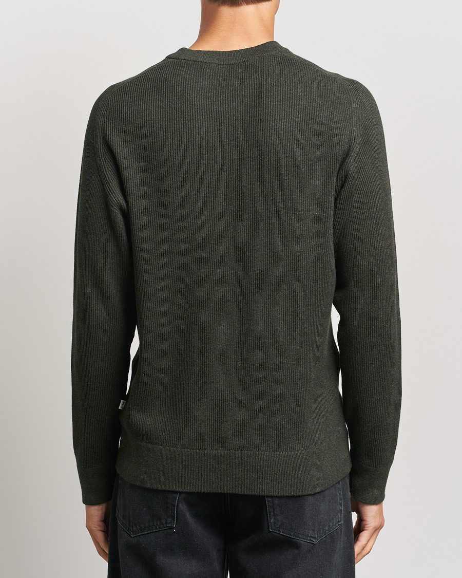 Hombres | Jerséis y prendas de punto | NN07 | Kevin Cotton Knitted Sweater Dark Army