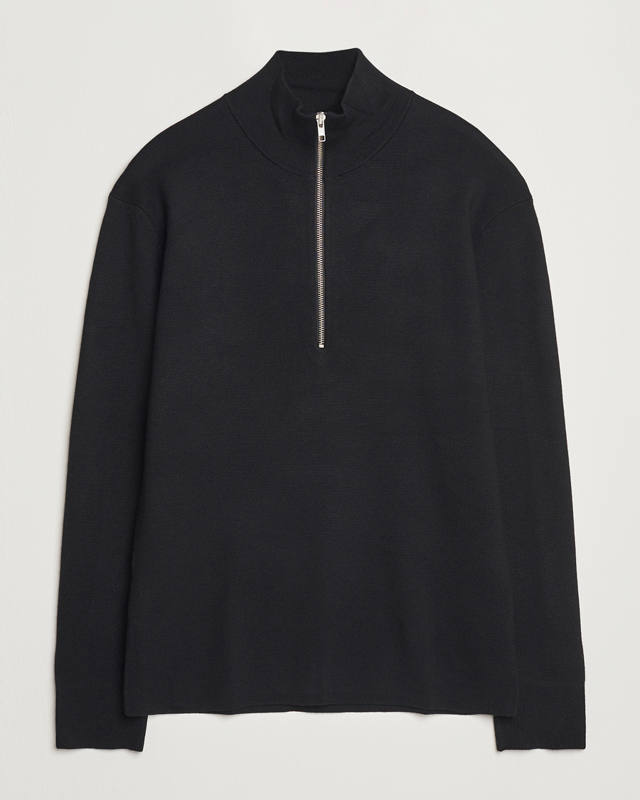 Hombres | Jerséis y prendas de punto | NN07 | Harald Cotton/Modal Half Zip Black