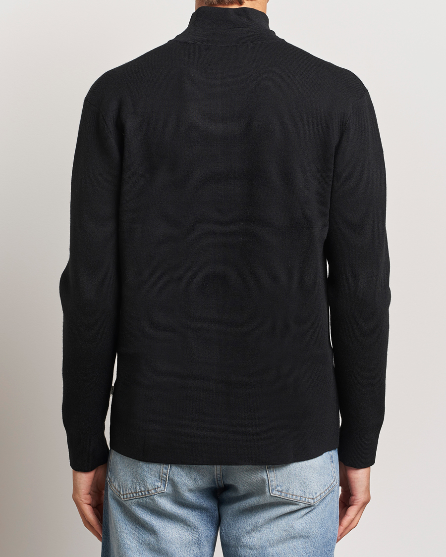 Hombres | Jerséis y prendas de punto | NN07 | Harald Cotton/Modal Half Zip Black