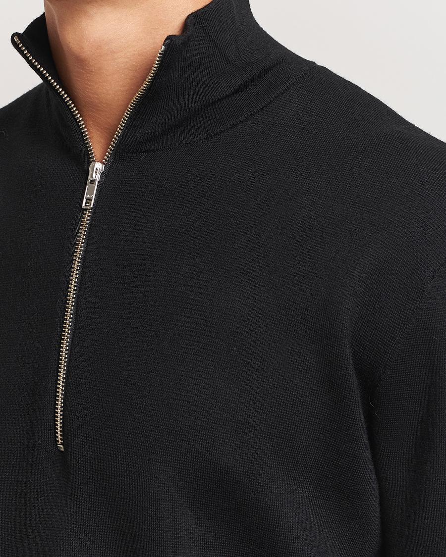 Hombres | Jerséis y prendas de punto | NN07 | Harald Cotton/Modal Half Zip Black