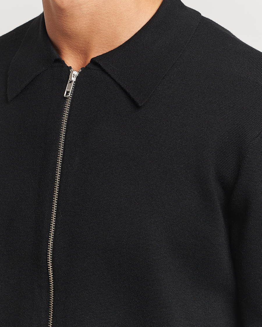 Hombres | Jerséis y prendas de punto | NN07 | Harald Cotton/Modal Full Zip Black