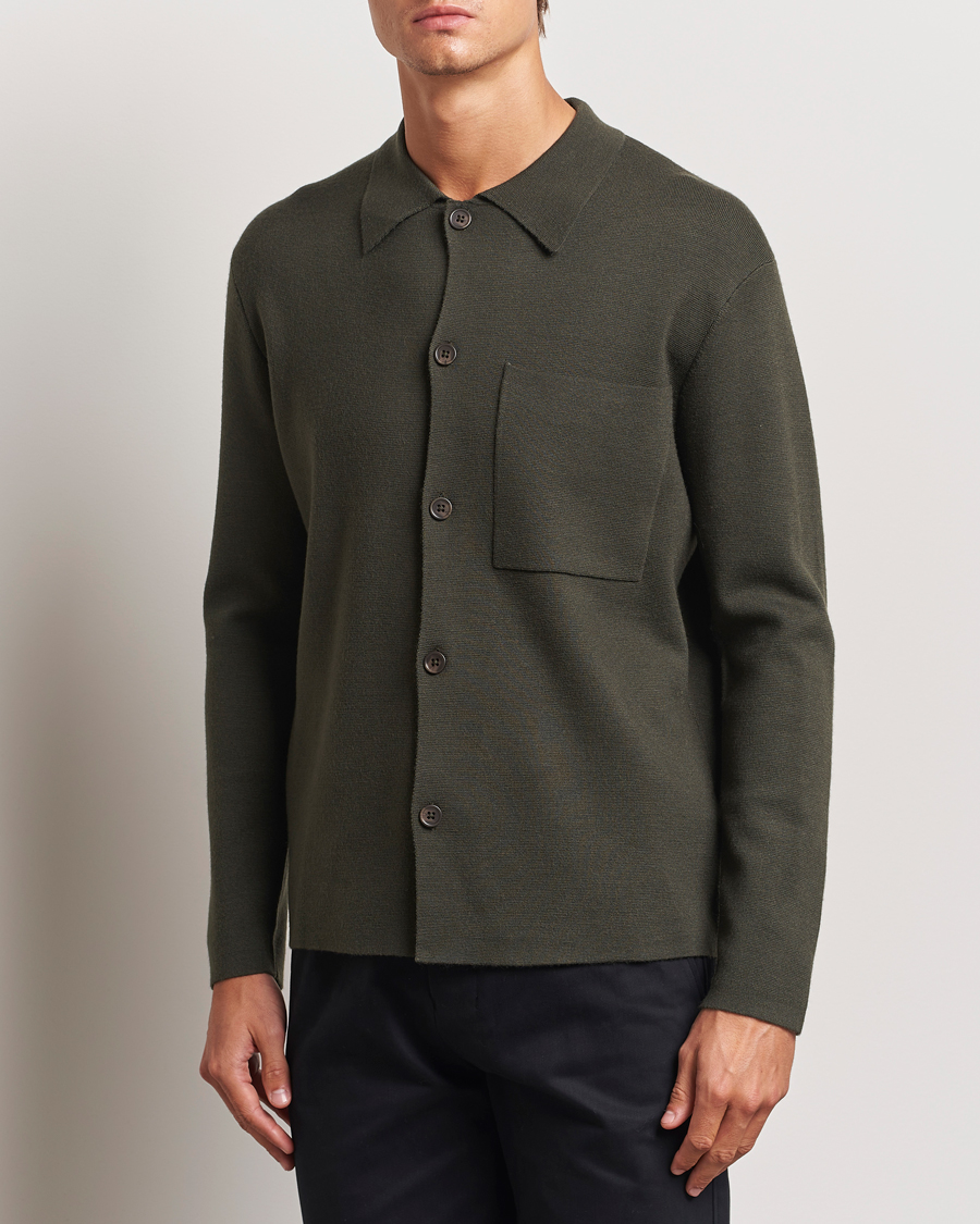 Hombres | Jerséis y prendas de punto | NN07 | Jonas Cotton/Modal Cardigan Dark Army