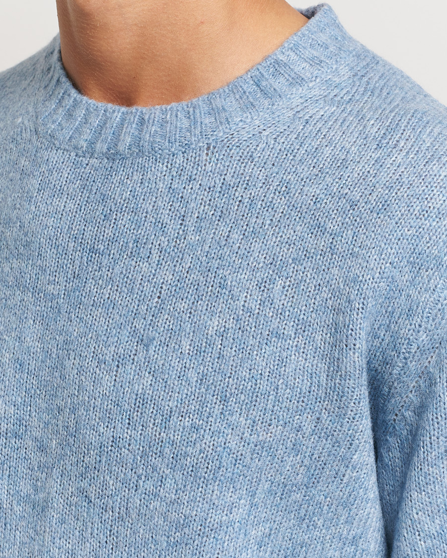 Hombres | Jerséis y prendas de punto | NN07 | Lee Brushed Wool Crew Neck Tink Blue