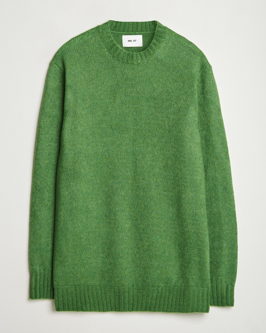 Hombres | Jerséis y prendas de punto | NN07 | Lee Brushed Wool Crew Neck Kale Green
