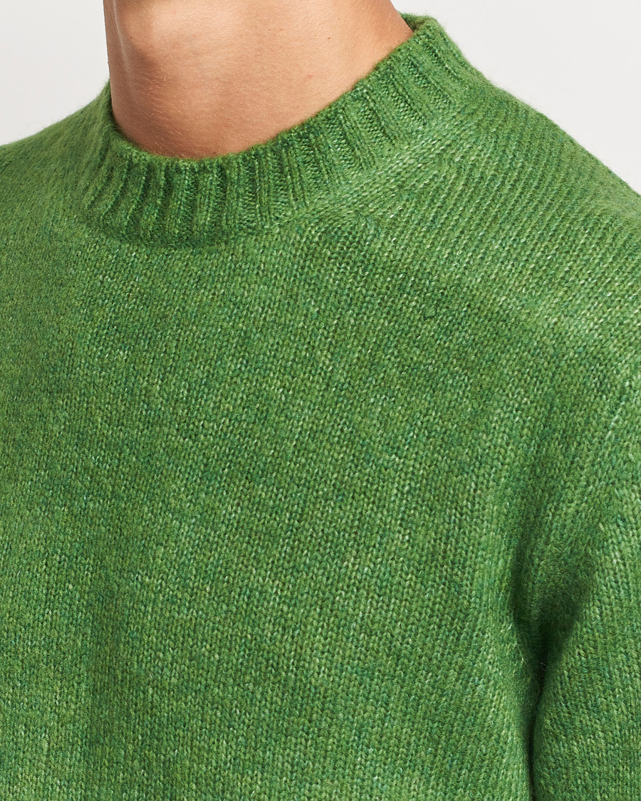Hombres | Jerséis y prendas de punto | NN07 | Lee Brushed Wool Crew Neck Kale Green