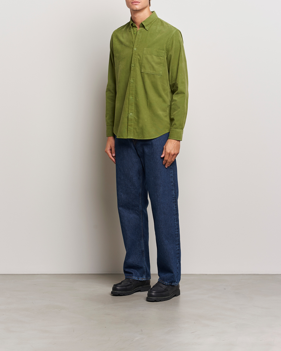 Hombres | Camisas | NN07 | Arne Baby Cord Shirt Cedar Green