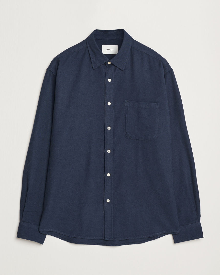 Hombres | Camisas | NN07 | Deon Flannel Checked Shirt Navy Blue