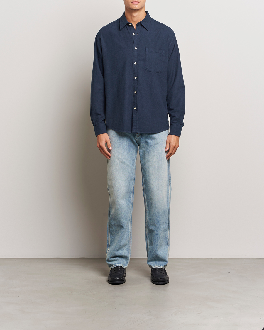 Hombres | Camisas | NN07 | Deon Flannel Checked Shirt Navy Blue