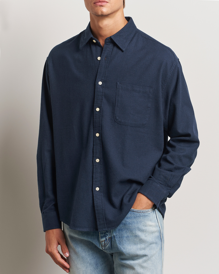 Hombres | Camisas | NN07 | Deon Flannel Checked Shirt Navy Blue