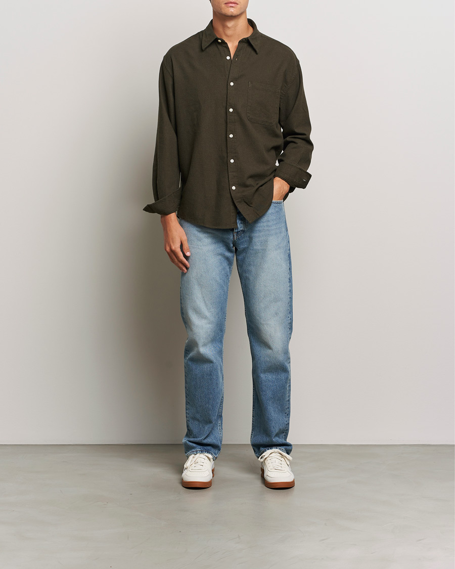 Hombres | Camisas | NN07 | Deon Flannel Checked Shirt Dark Army