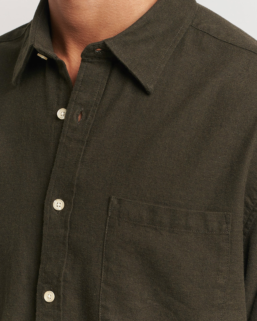 Hombres | Camisas | NN07 | Deon Flannel Checked Shirt Dark Army