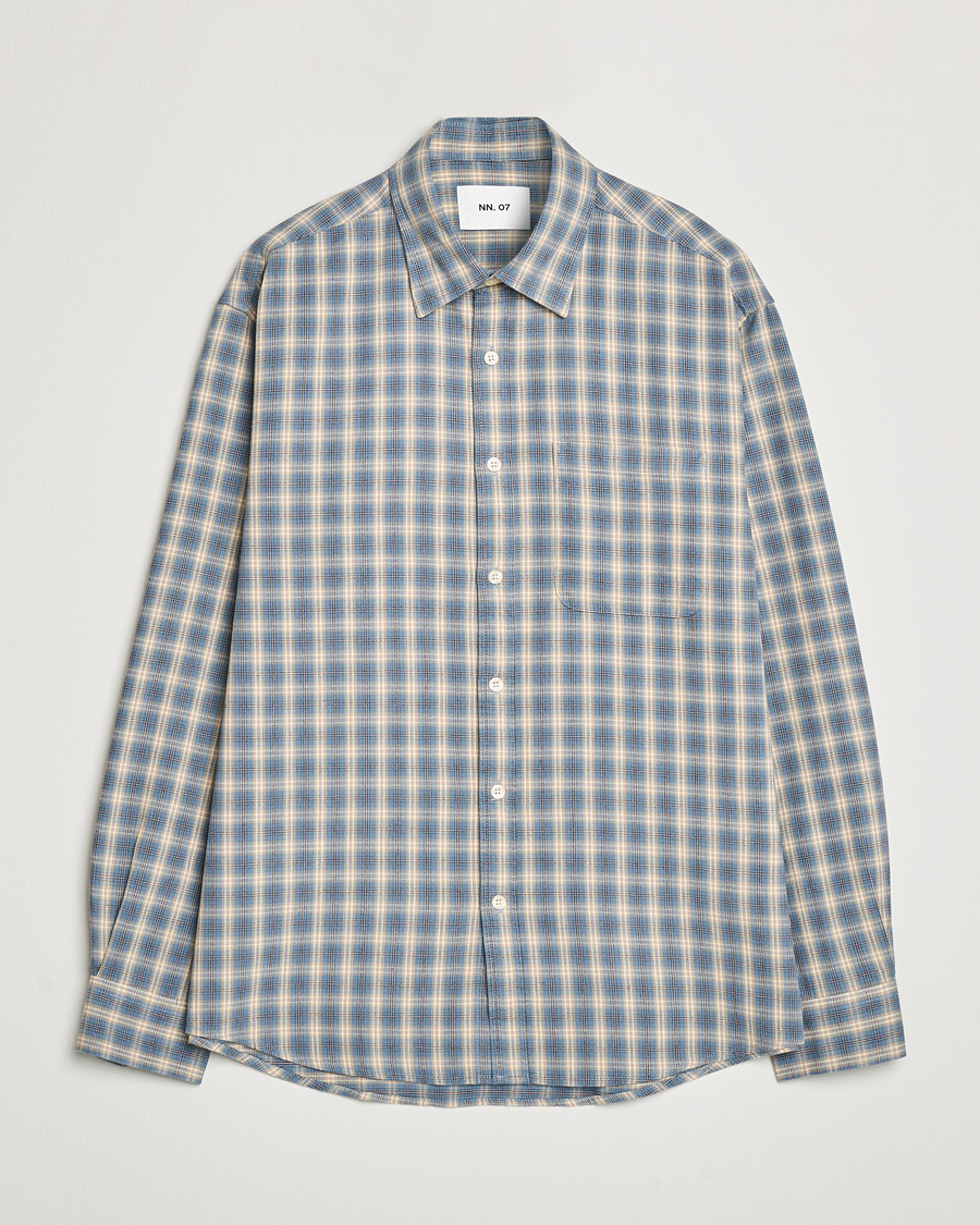 Hombres | Camisas | NN07 | Deon Flannel Checked Shirt Blue