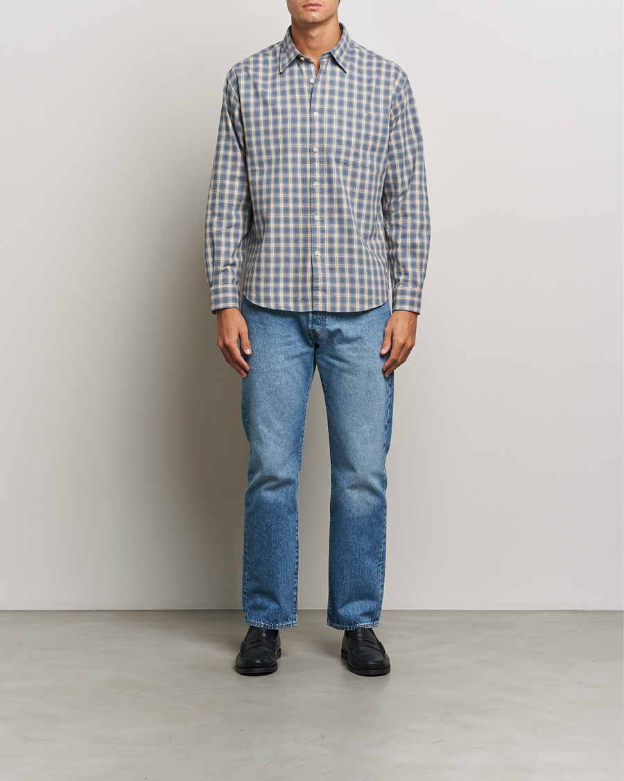 Hombres | Camisas | NN07 | Deon Flannel Checked Shirt Blue