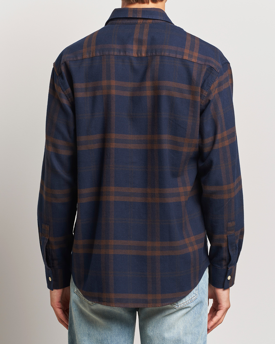 Hombres | Camisas | NN07 | Deon Flannel Shirt Blue/Brown
