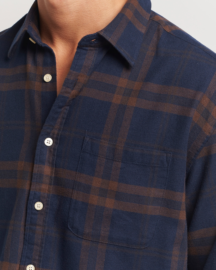 Hombres | Camisas | NN07 | Deon Flannel Shirt Blue/Brown