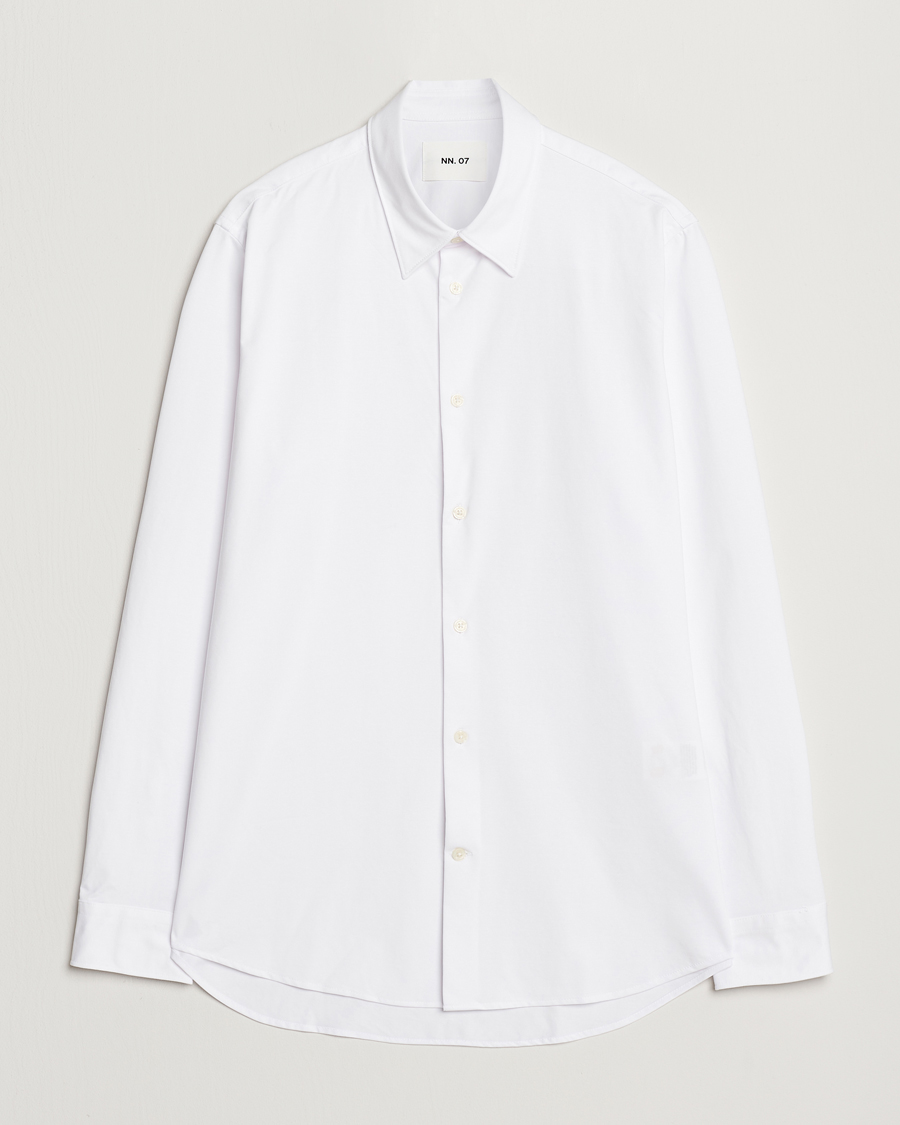 Hombres | Camisas | NN07 | Elian Mercerized Cotton Shirt White