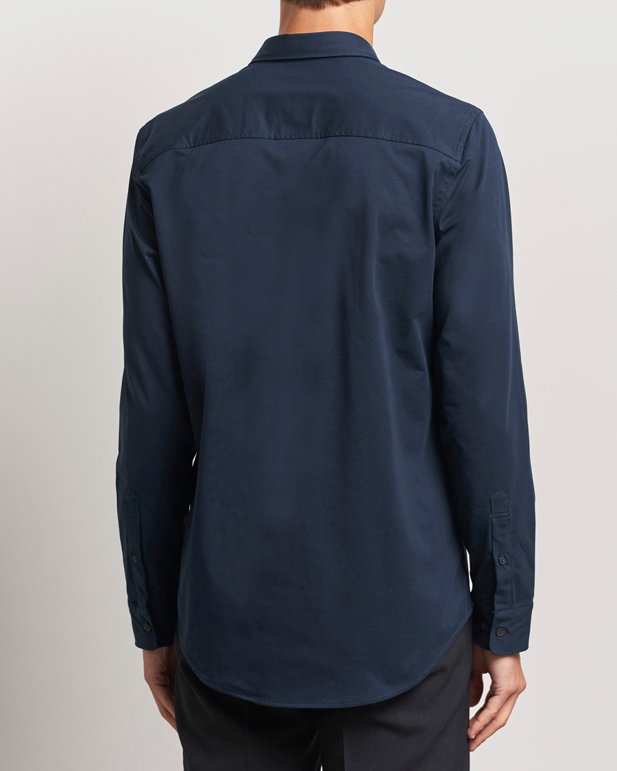 Hombres | Camisas | NN07 | Elian Mercerized Cotton Shirt Navy Blue