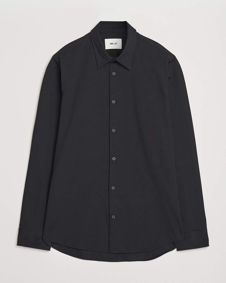 Hombres | Camisas | NN07 | Elian Mercerized Cotton Shirt Black