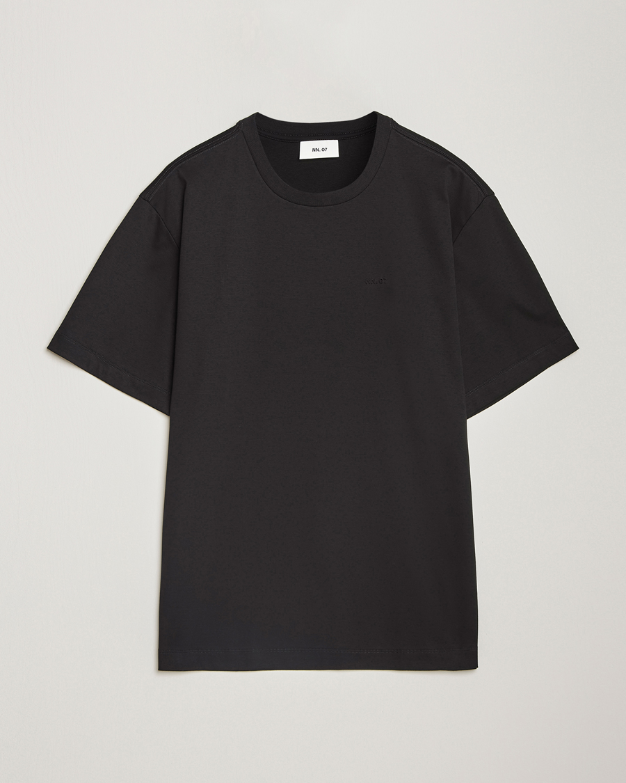 Hombres | Camisetas | NN07 | Nat Logo Mercerized Crew Neck T-Shirt Black